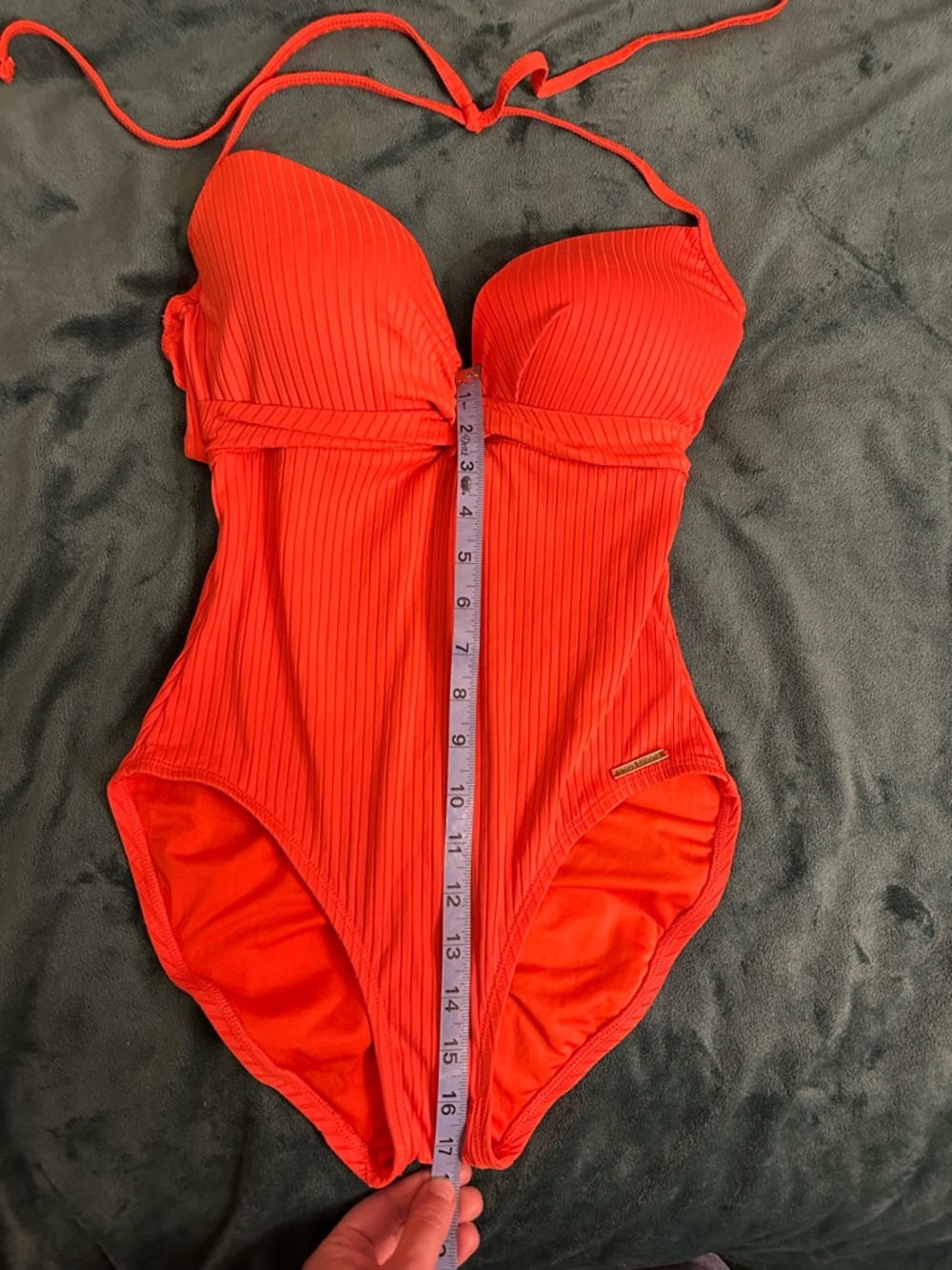 Vince Camuto Orange Ribbed One-Piece Swimsuit - Picture 6 of 15